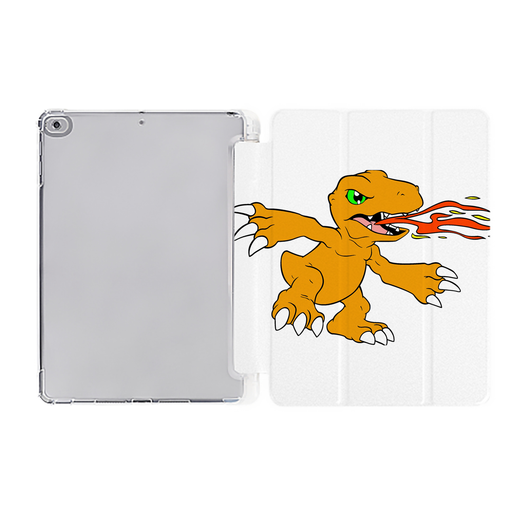 （画像用） Digimon デジタルモンスター/デジモン IPad ケース ペン収納付き 三つ折りスタンド PUレザー×シリコン 対応機種9.5/10.5/10.9インチ